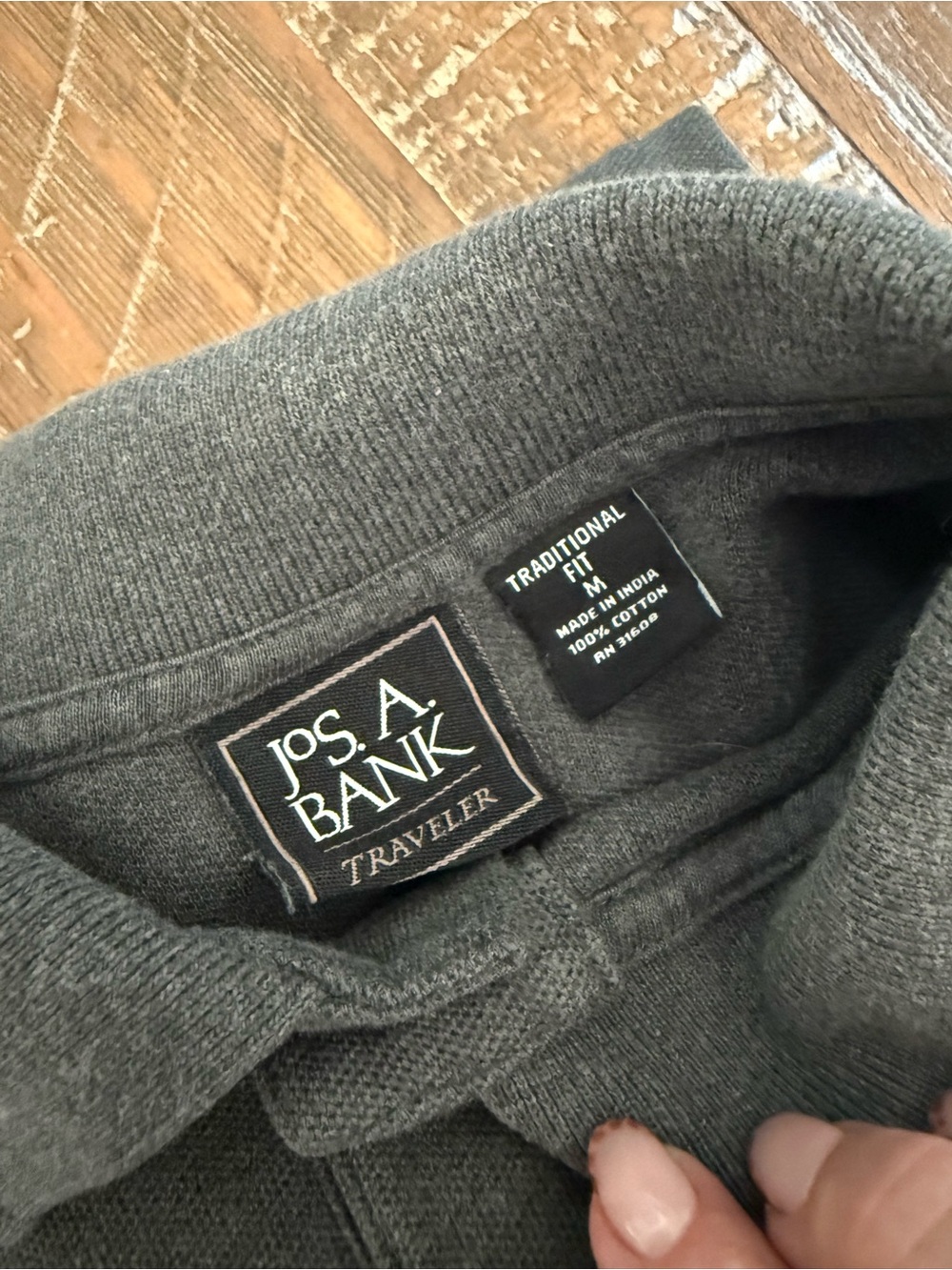 Jos. A. Bank Men's Charcoal Pique Polo - Picture 3 of 3